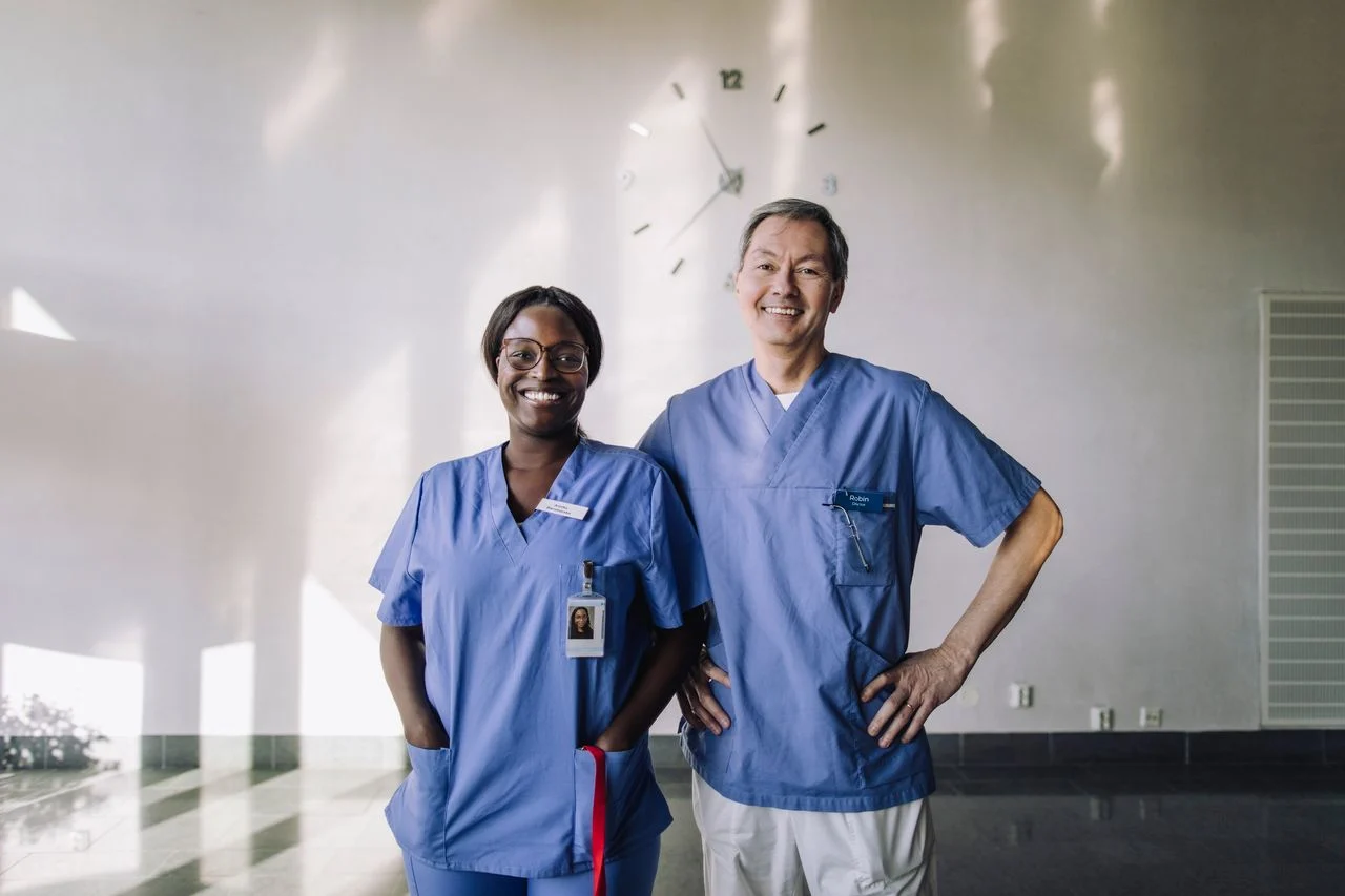 Nurses standing side-by-side