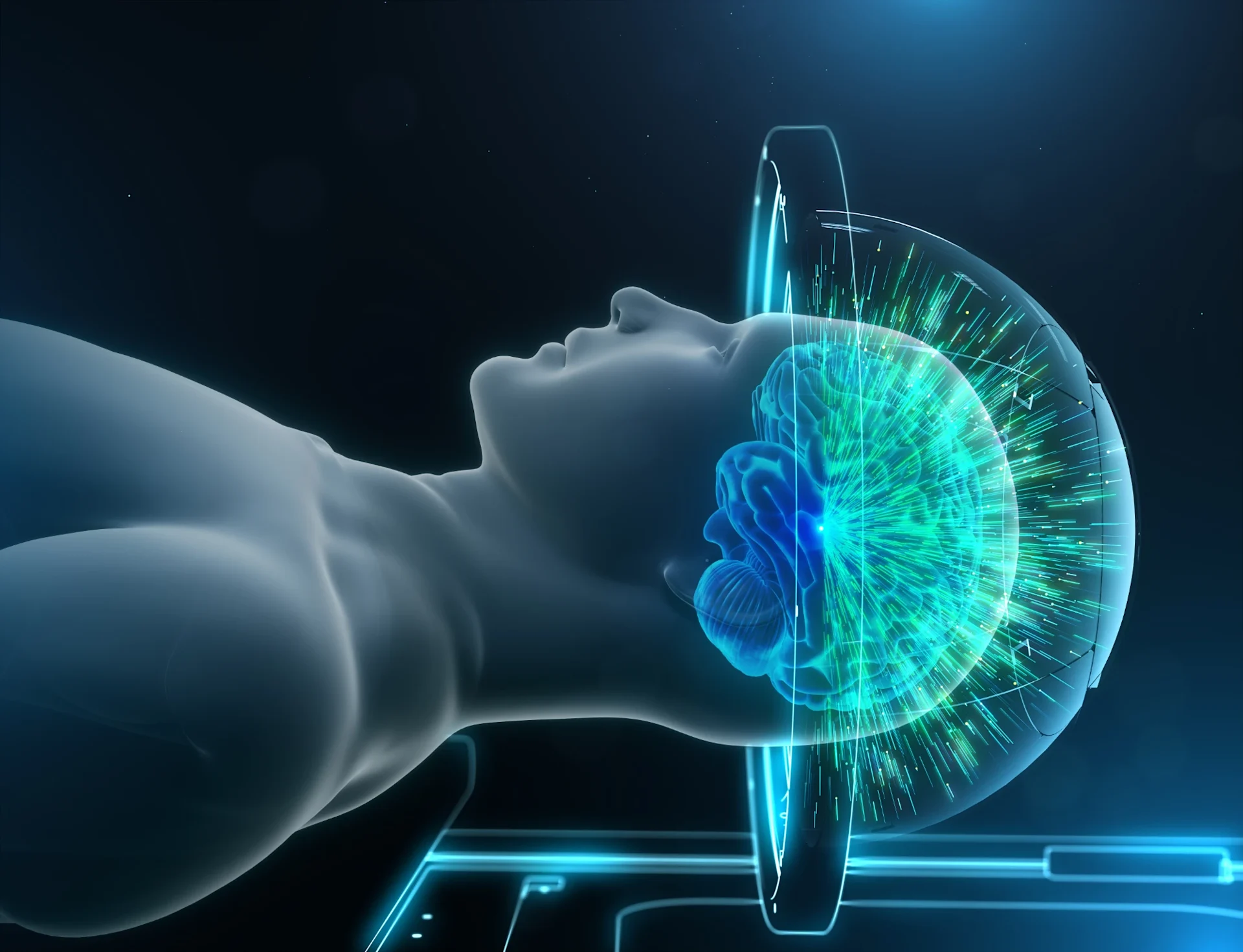 Brain showing energy from focused ultrasound treatment