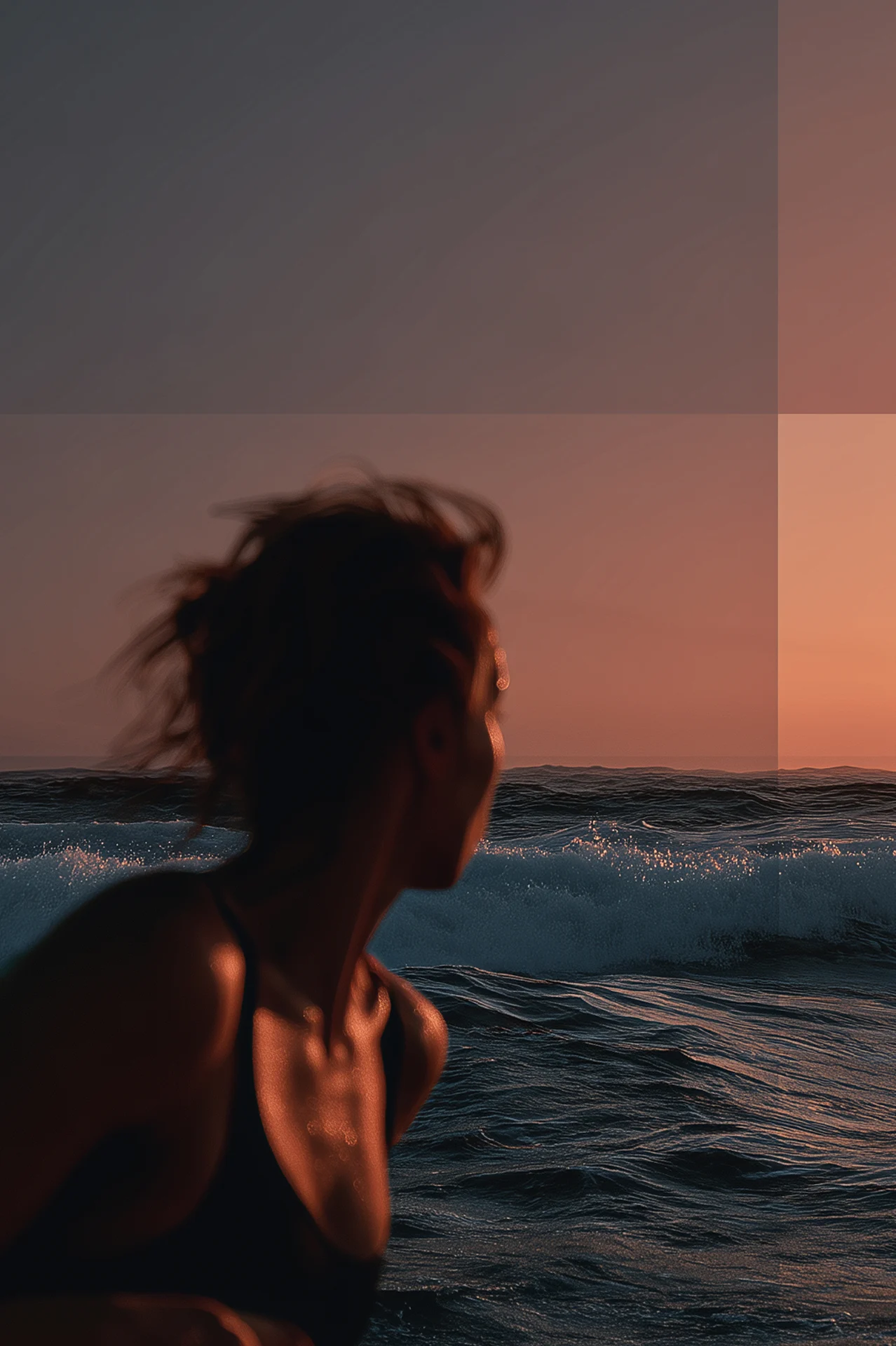 Woman running on beach