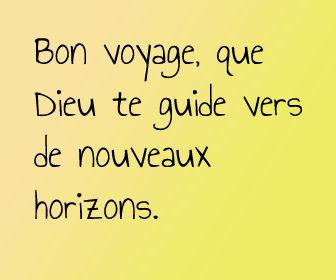 fait un bon voyage mon amour