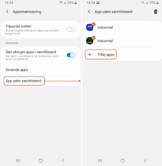 Samsung indstillinger voicemail