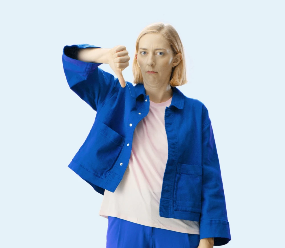 Hjælp - Telmore, Oliva tommel ned - Image