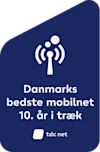 Danmarks bedste mobilnet 10 år - logo