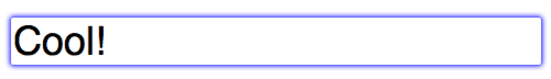 A screenshot of an input field with a blue glow.