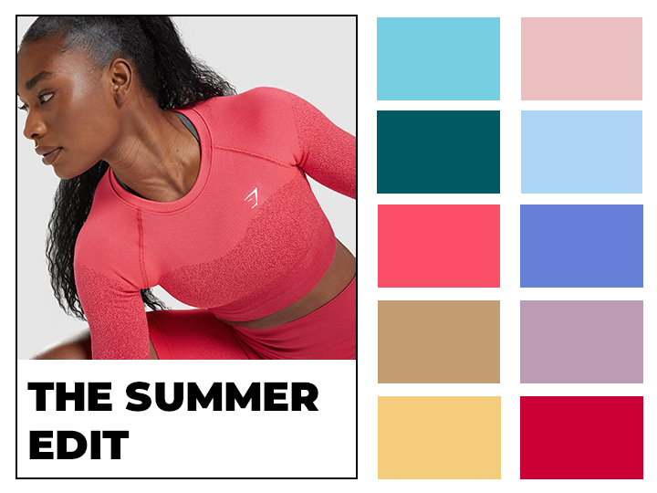 South Beach Ombre Seamless Gym Set In Blue & Yellow