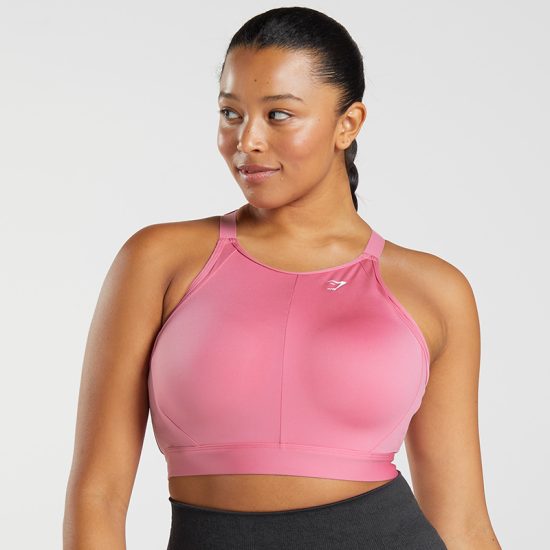 Gymshark Pink Yellow Strike Sports Bra Women's Size XL Xtra Large Brand New  🚀