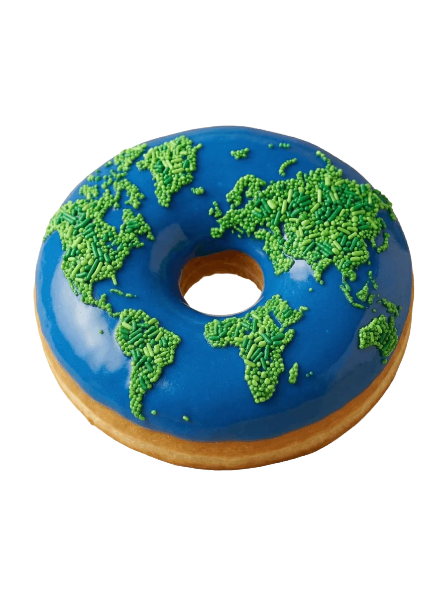 A donut that looks like the earth