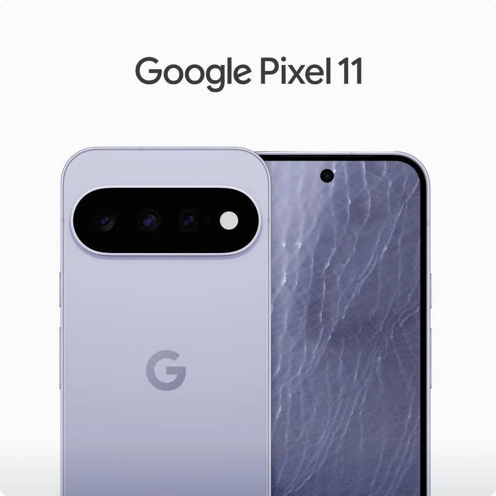 Google Pixel 11 phone in frost colour.