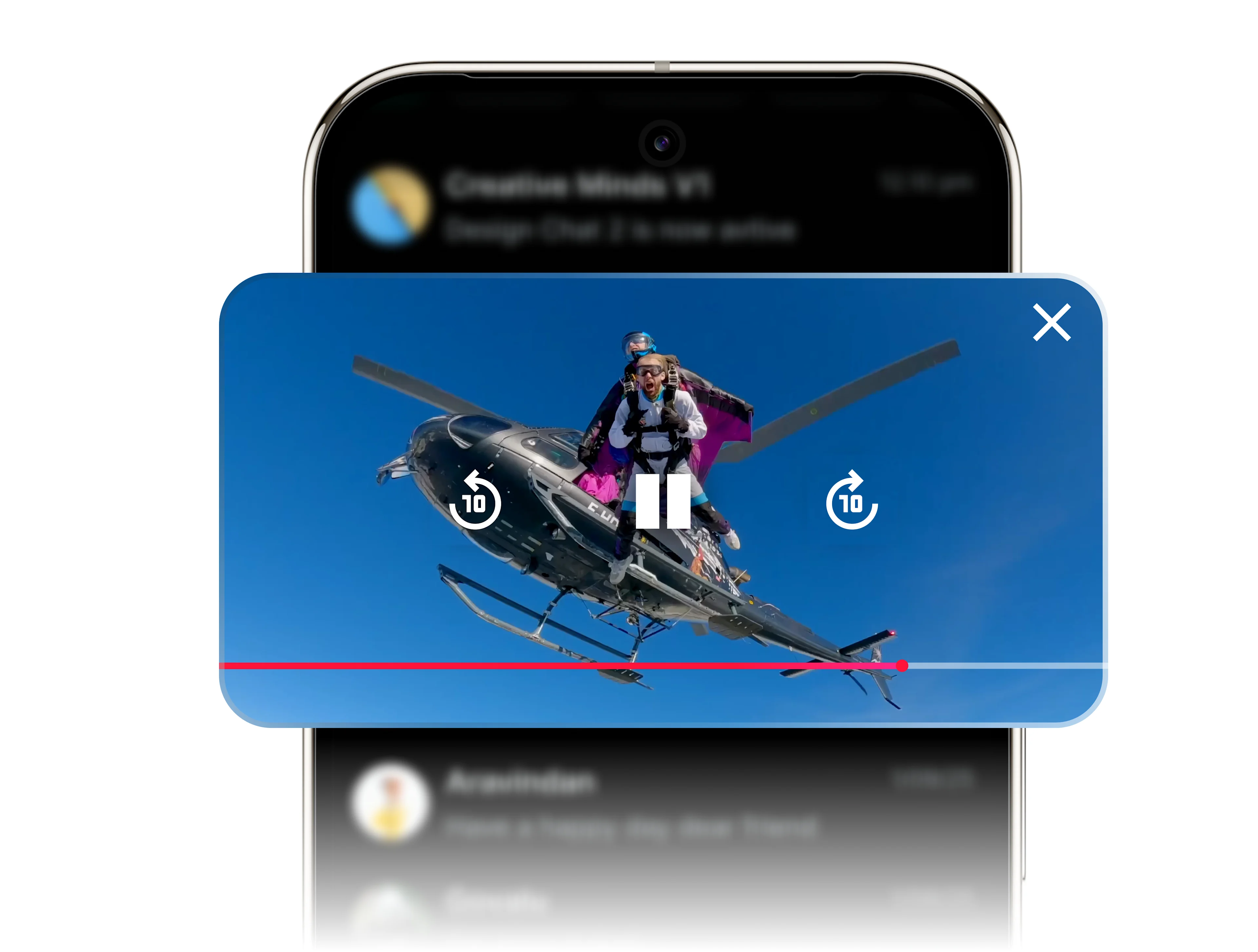 Un téléphone mobile affiche l’application YouTube avec la mention « YouTube sans publicité ».