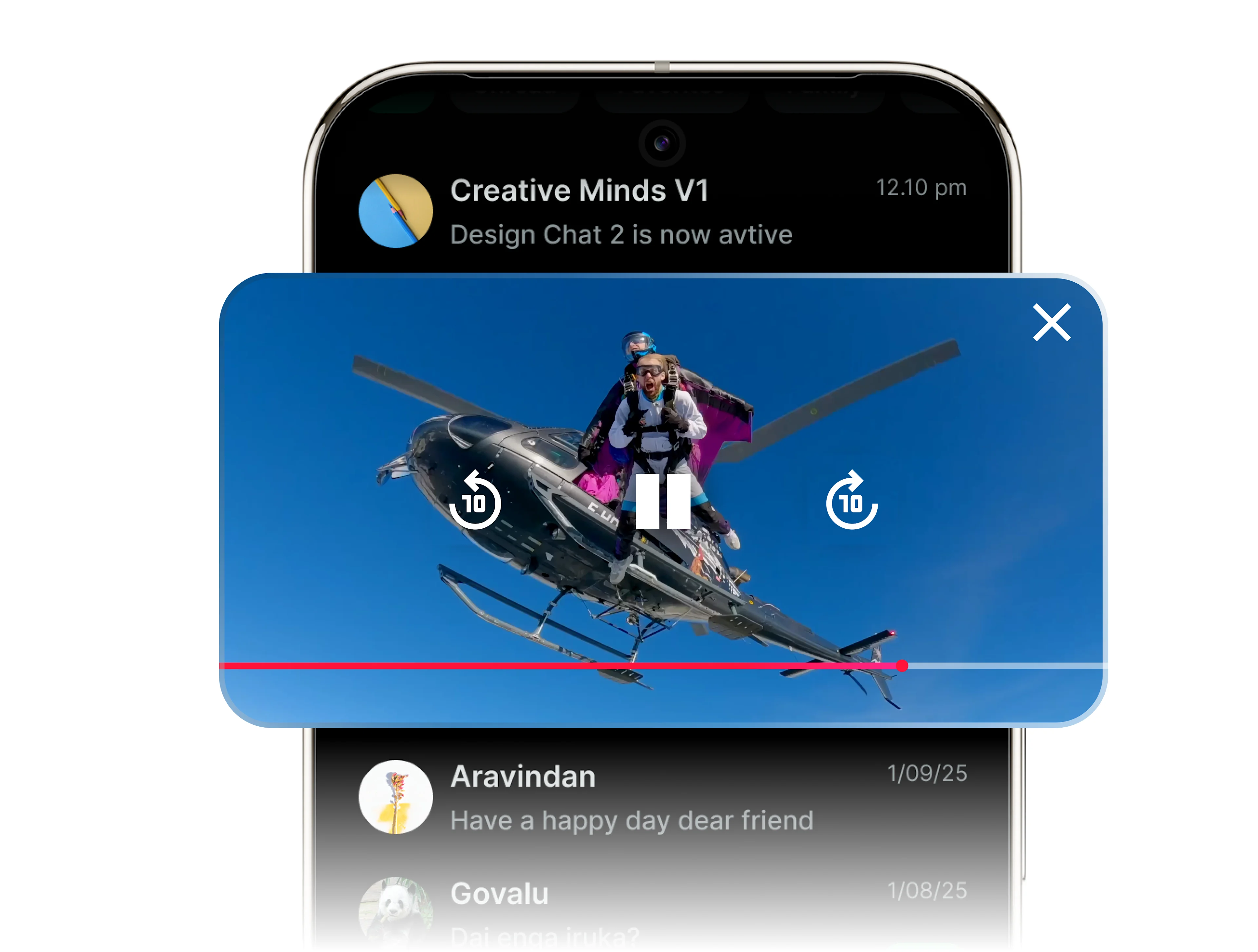 A mobile phone showing the YouTube app with text that says “Ad-free YouTube”.
