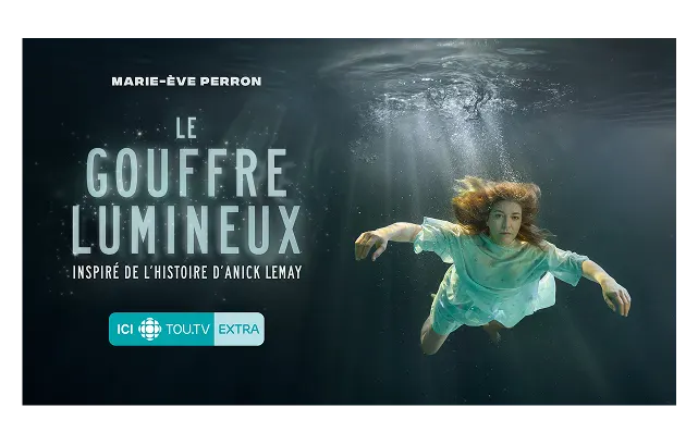 Une affiche promotionnelle pour 'Le gouffre lumineux' disponible sur ICI TOU.TV EXTRA.