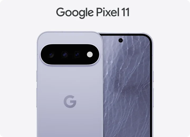 Google Pixel 11 phone in frost colour.