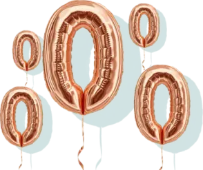 Balloons in the shape of the number zero