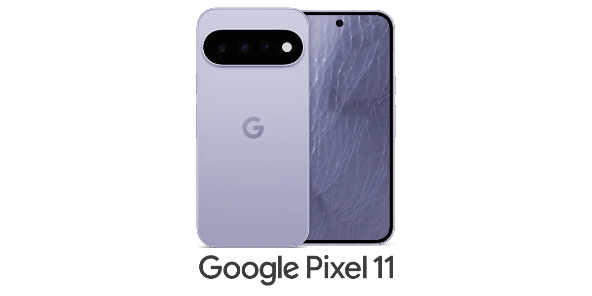 An image of a Pixel 11 phone and logo.