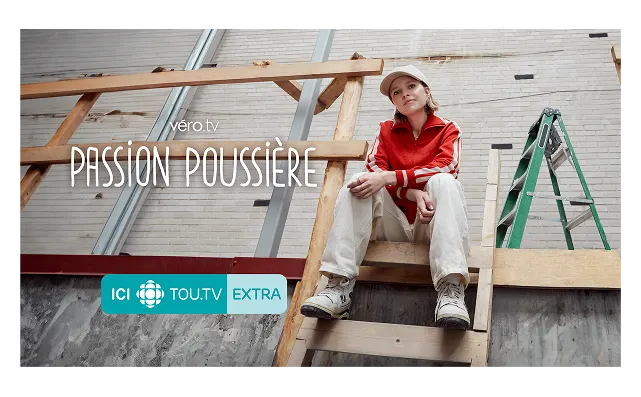 Une affiche promotionnelle pour l'émission 'PASSION POUSSIÈRE', disponible sur ICI TOU.TV EXTRA.