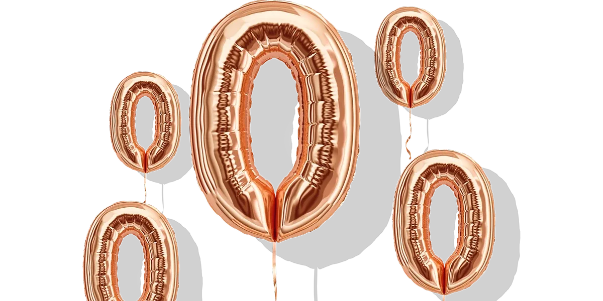 A set of five O-shaped balloons