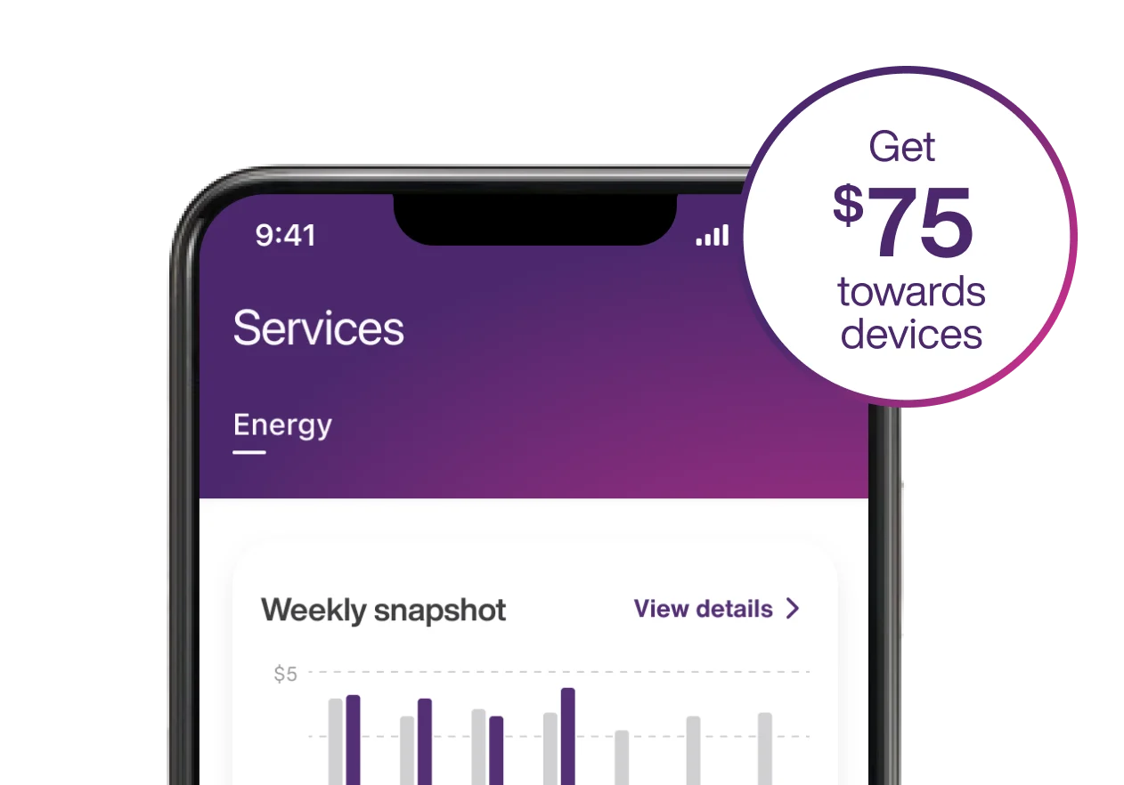 A smartphone displays the smart thermostats connected in your home through the app.