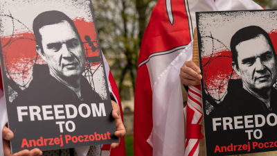 Пикет перед белорусским консульством в Белостоке в поддержку Анджея Почобута. Фото: Анатоль Хомич / Forum
