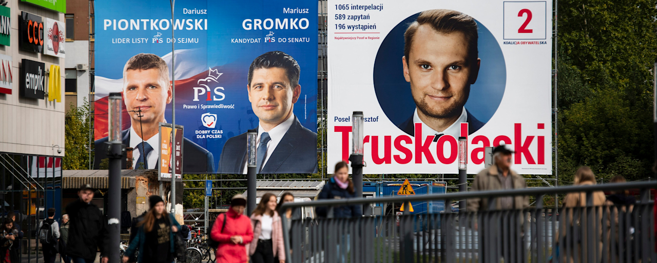 Избирательные плакаты кандидатов в польский парламент, 2019. Фото: Agencja Wschod / Forum