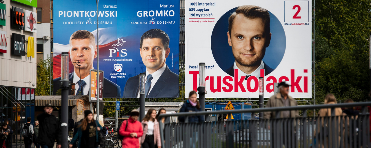 Избирательные плакаты кандидатов в польский парламент, 2019. Фото: Agencja Wschod / Forum 