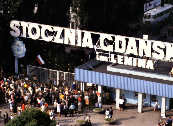 Протесты на Гданьской судоверфи им. В.И. Ленина, 1980 год. Фото: Крис Ниденталь / Forum
