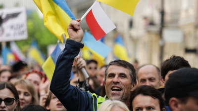 Марш благодарности украинцев полякам. Фото: Анджей Хулимка / Forum