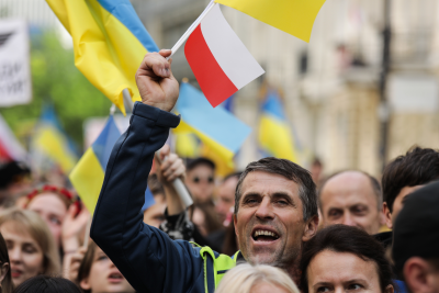 Марш благодарности украинцев полякам. Фото: Анджей Хулимка / Forum