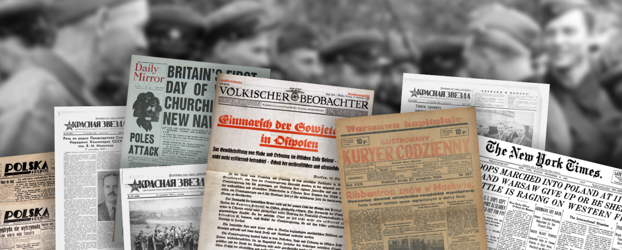 Издания 1939 года, где рассказывается о советской агрессии против Польши. Коллаж: Новая Польша 