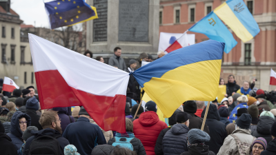 Акция солидарности с Украиной, Варшава, 2022. Фото: Александр Калька / Zuma Press