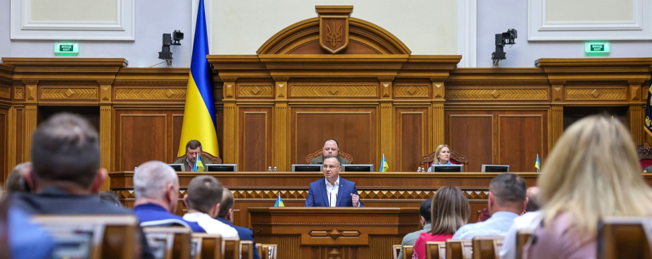 Анджей Дуда в Верховной Раде Украины. Фото: Якуб Шимчук / Канцелярия президента