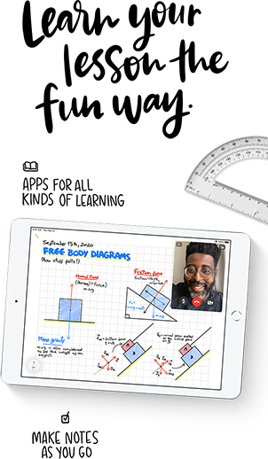 Online learning becomes even easier with iPad 8 and tons of apps from the App Store.