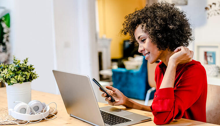 A person using a phone on a business call.