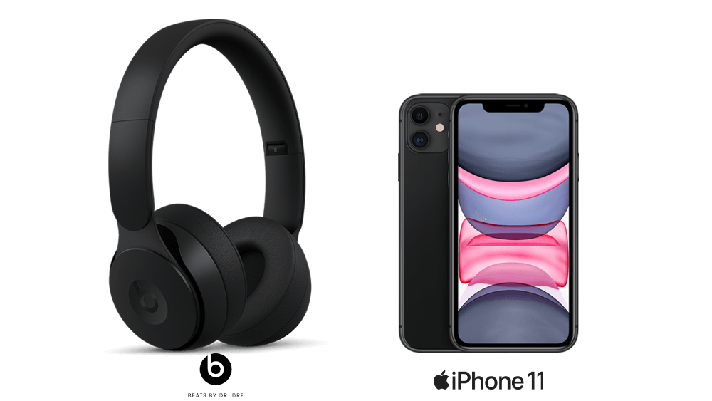iPhone 11 and Beats Solo Pro