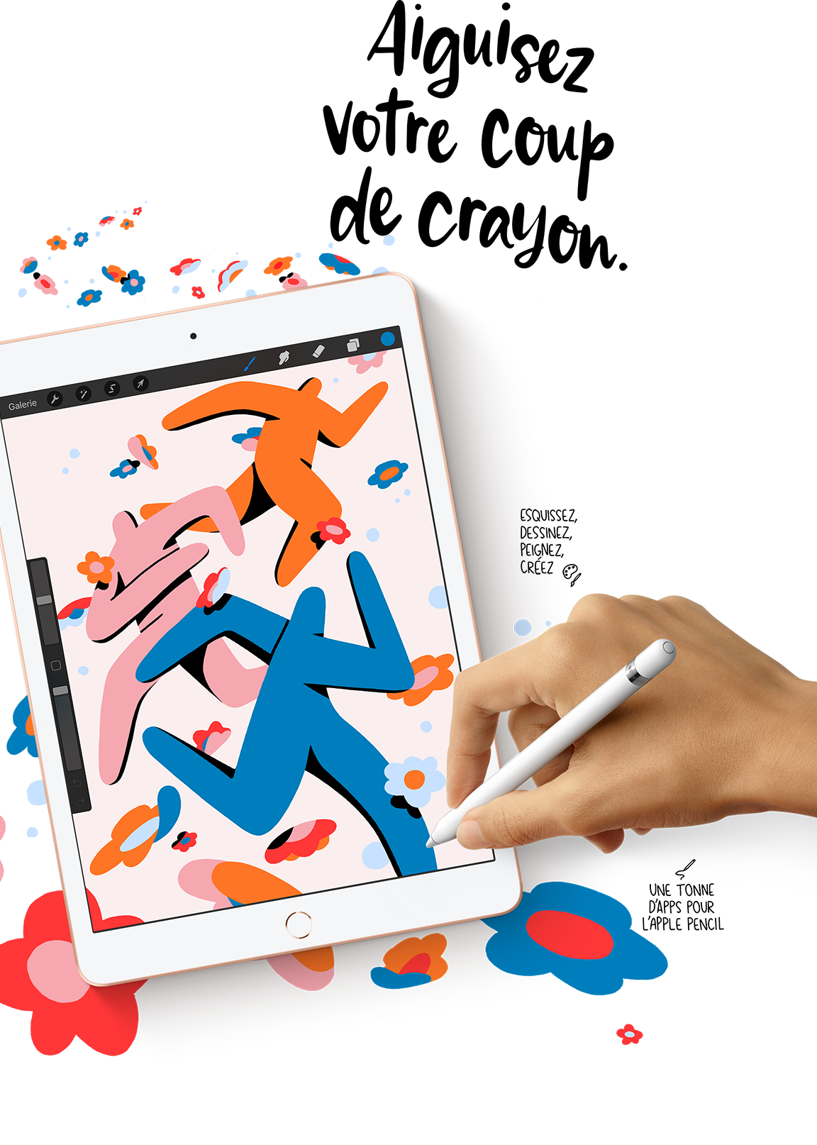 Utilisez l’Apple Pencil pour déployer tout votre talent artistique sur iPad 8.