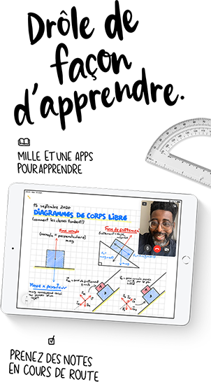 Apprendre en ligne est encore plus facile avec iPad 8 et la foule d’applis offertes sur l’App Store.