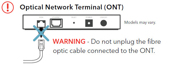 support - setup guide - ONT warning 