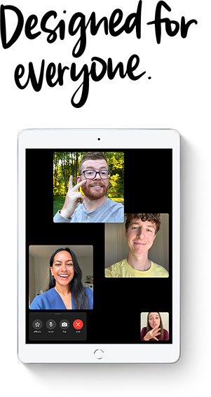 iPad 8 comes with support for vision, hearing, mobility and learning needs for better accessibility.