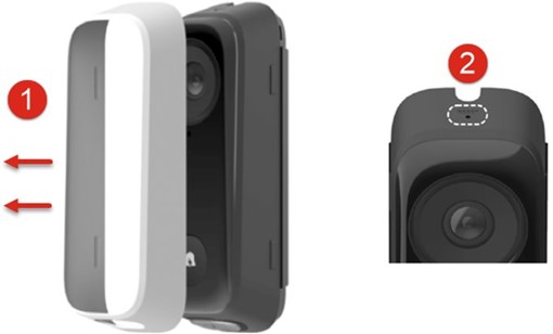 Ignite Doorbell Camera reset pinhole diagram