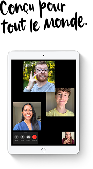 iPad 8 comprend des fonctionnalités qui soutiennent la vision, l’audition, la mobilité et l’apprentissage pour favoriser une meilleure accessibilité.