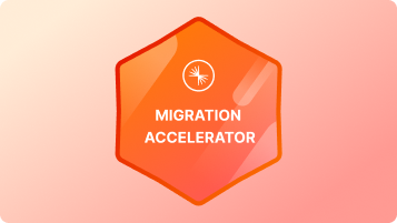 Migration Accelerator Program badge (gradient card)