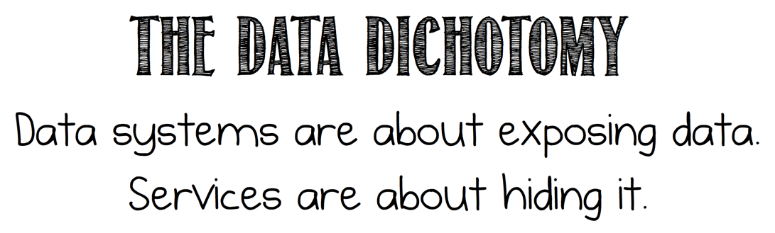The Data Dichotomy: Rethinking the Way We Treat Data and Services