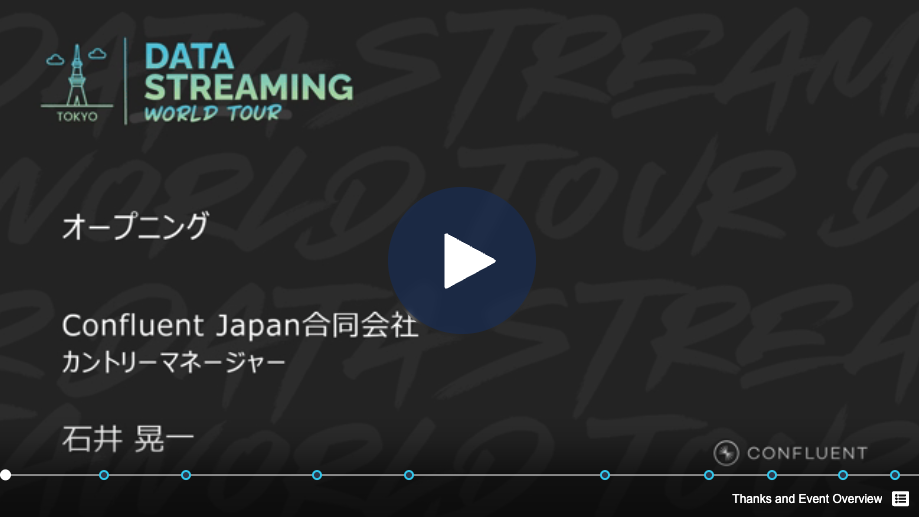 オープニング Confluent Japan合同会社 カントリーマネージャー　石井 晃一