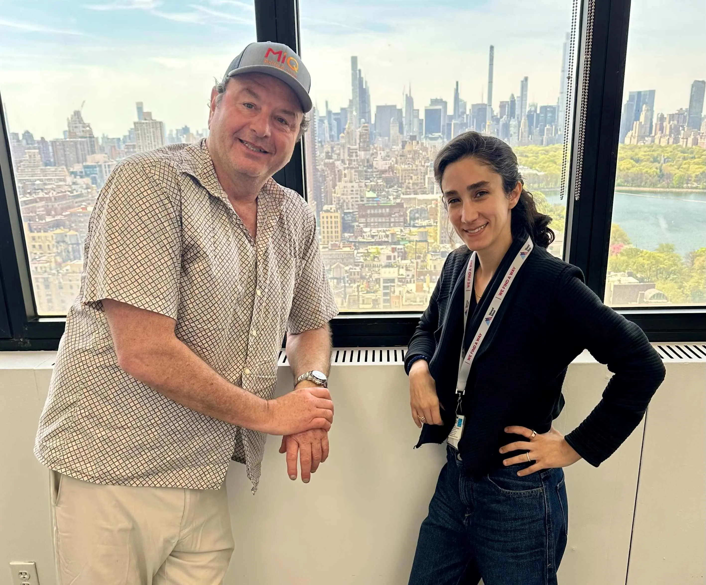 Steve Katelman, who has cerebral autosomal dominant arteriopathy subcortical infarcts and leukoencephalopathy, or CADASIL, an inherited brain disorder caused by a genetic mutation, with Fanny Elahi, MD, PhD, his neurologist. At top, Mr. Katelman with this friend and fellow philanthropist Jeff Green.