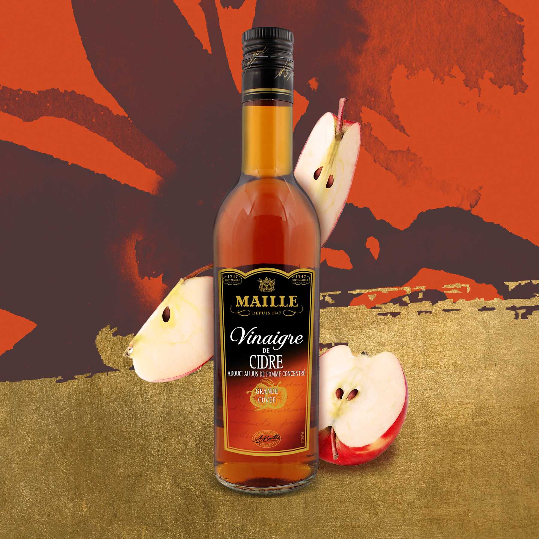 Maille - Vinaigre de Cidre adouci au jus de pommes concentré 50 cl, new visual