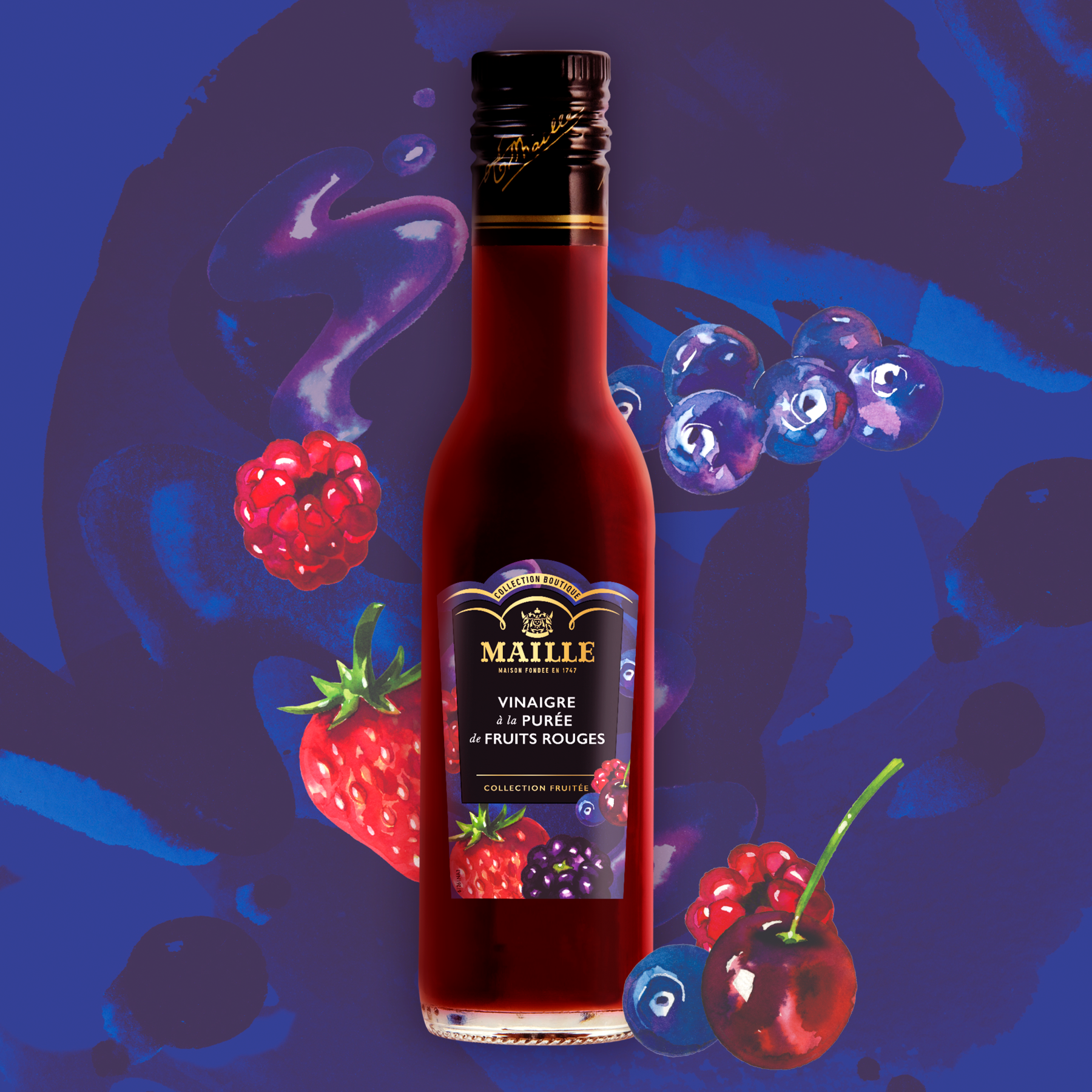 Maille - Vinaigre a la puree de fruits rouges, 250 ml, new visual