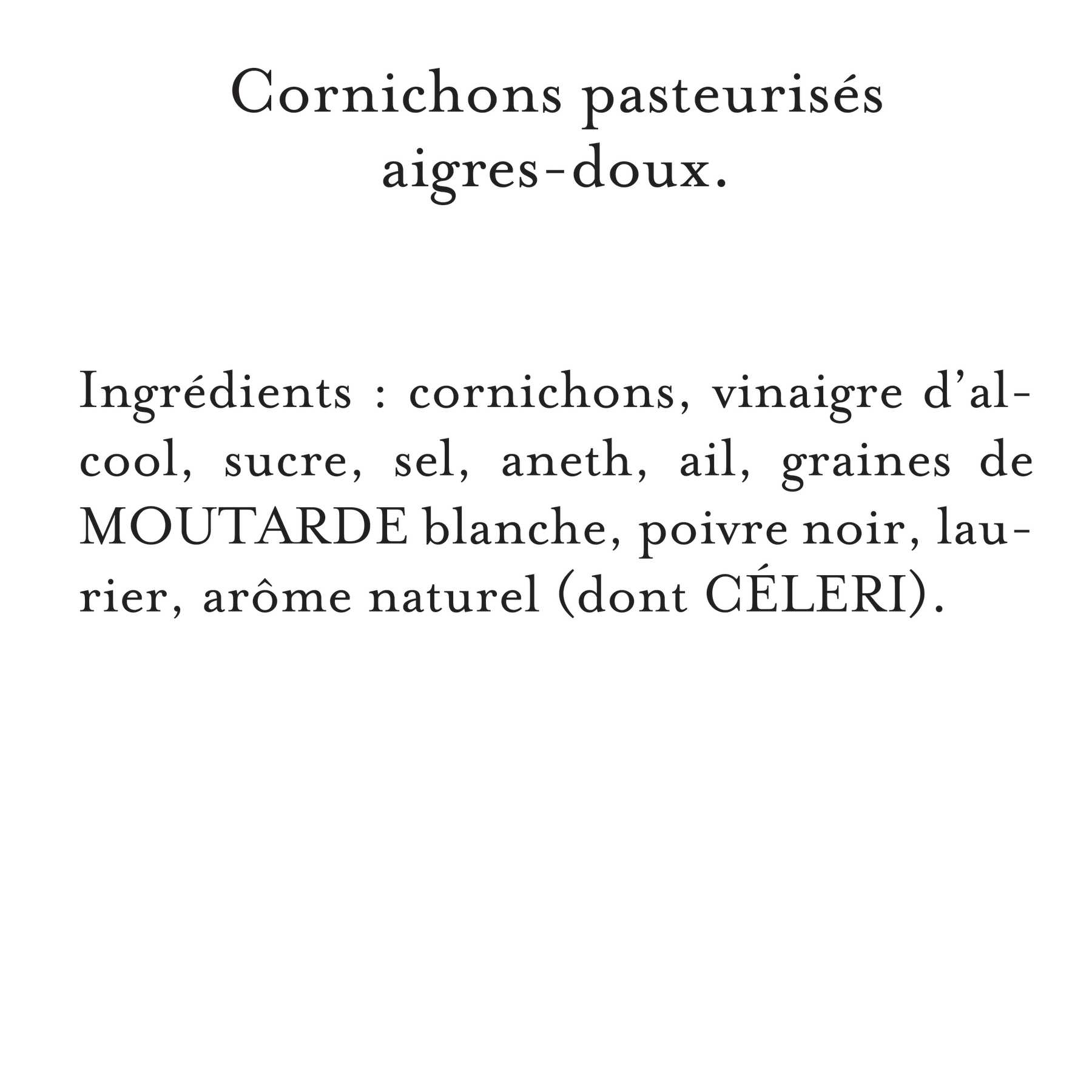 Maille - Cornichons à la Russe Bocal 440 g, description