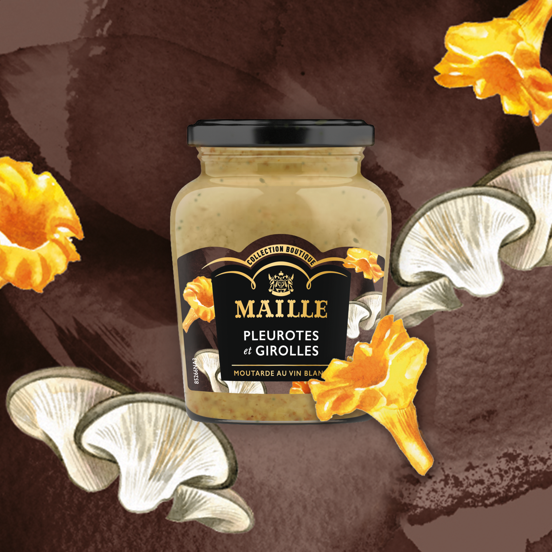 Maille - Moutarde au vin blanc, pleurotes et girolles, 108 g, new visual