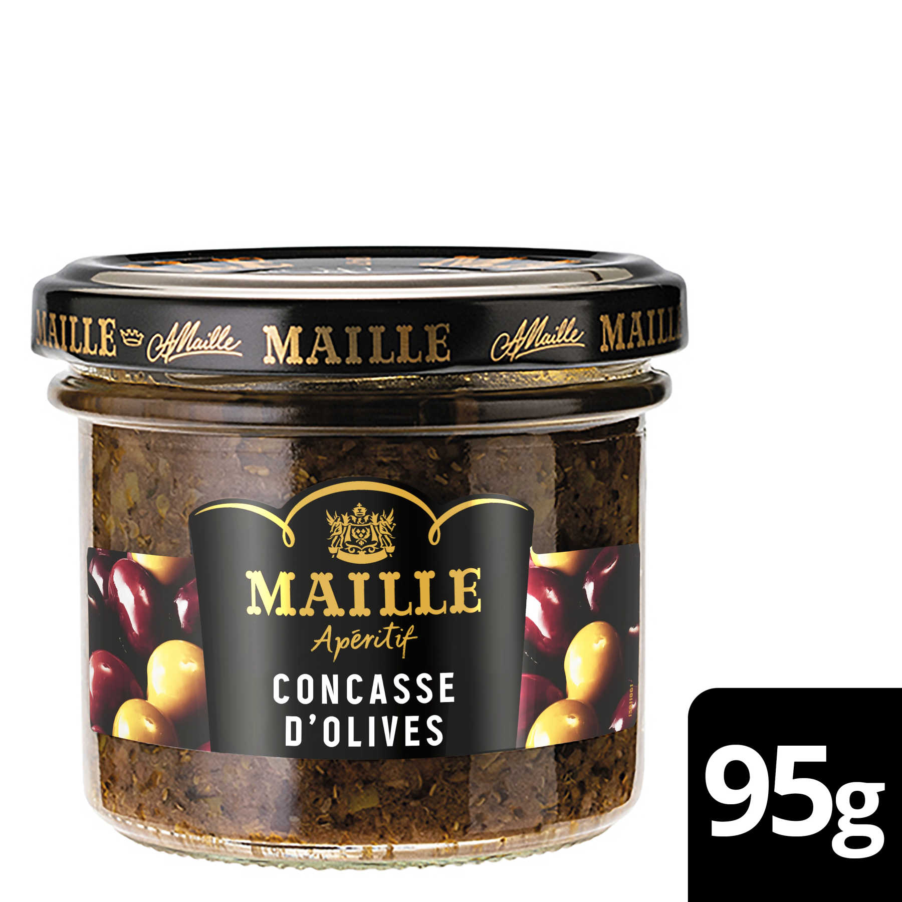 MAILLE CONCASSE D'OLIVES NOIRES & VERTES, 95G