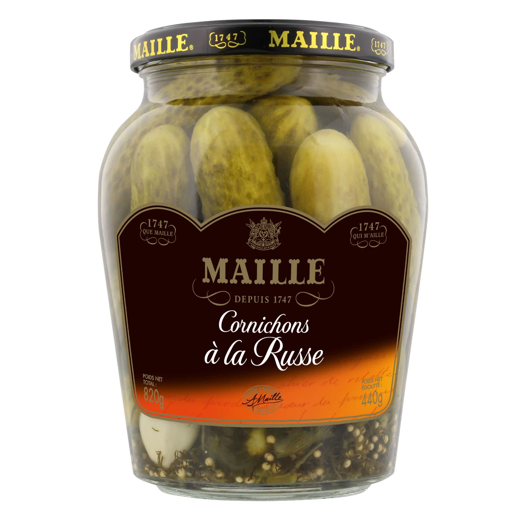 Maille Cornichons à la Russe Bocal 440 g