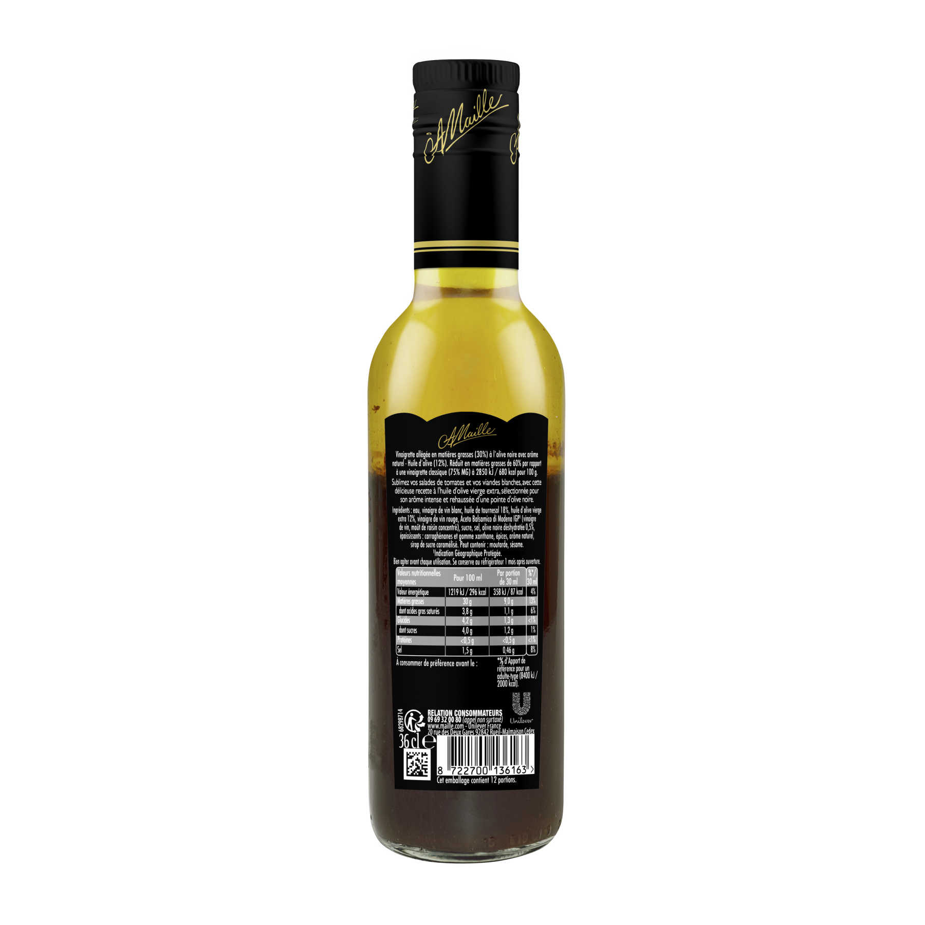 Maille Vinaigrette Légère Huile d'Olive (12%) Pointe d'Olive Noire 36cl, backend